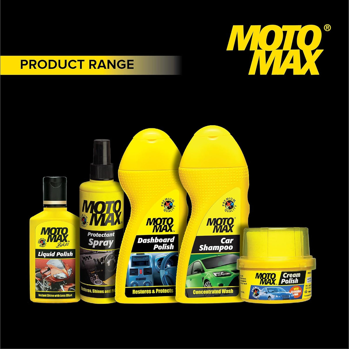 Motomax bike and car cream polish tin, 230g, with sponge