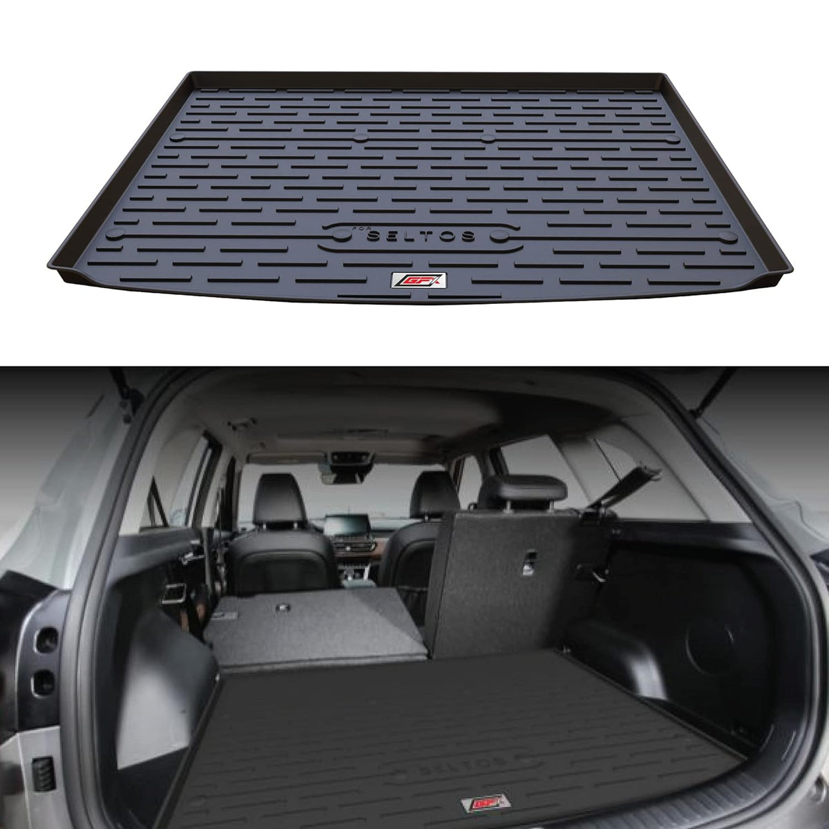 GFX premium trunk boot mat (dicky mat) for Kia Seltos (2019-2023), black