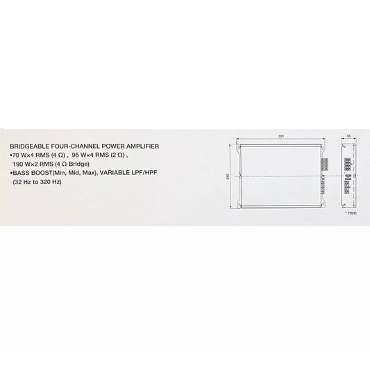 Pioneer GM-E7004 4-channel bridgeable car amplifier