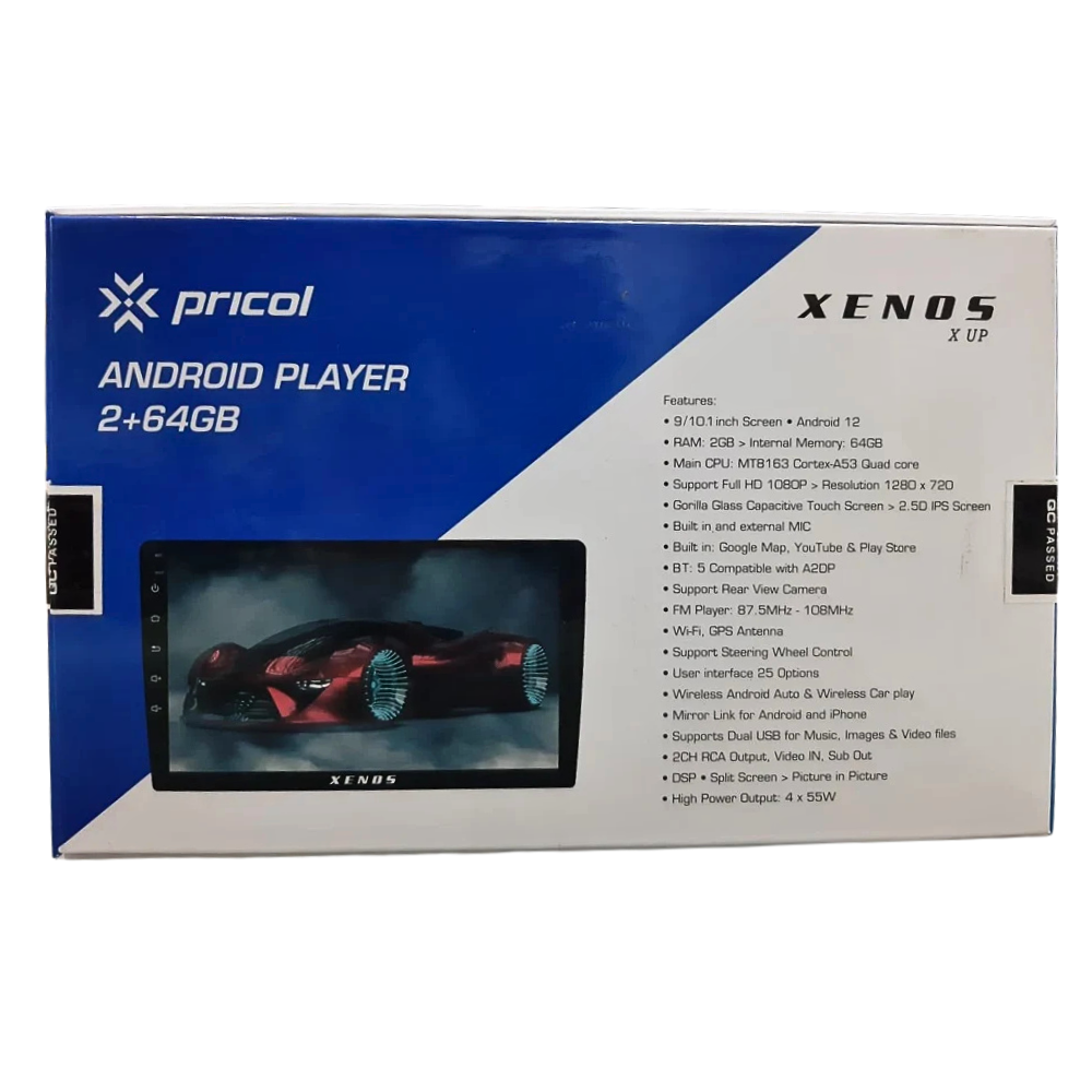 Pricol Xenos 9 inch Android car player, 2GB/64GB