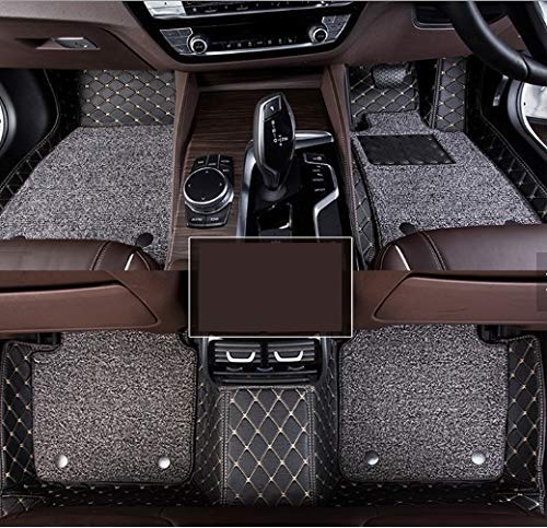 CarDost 7D floor mats for Tata Safari Storme, black with grey stitch