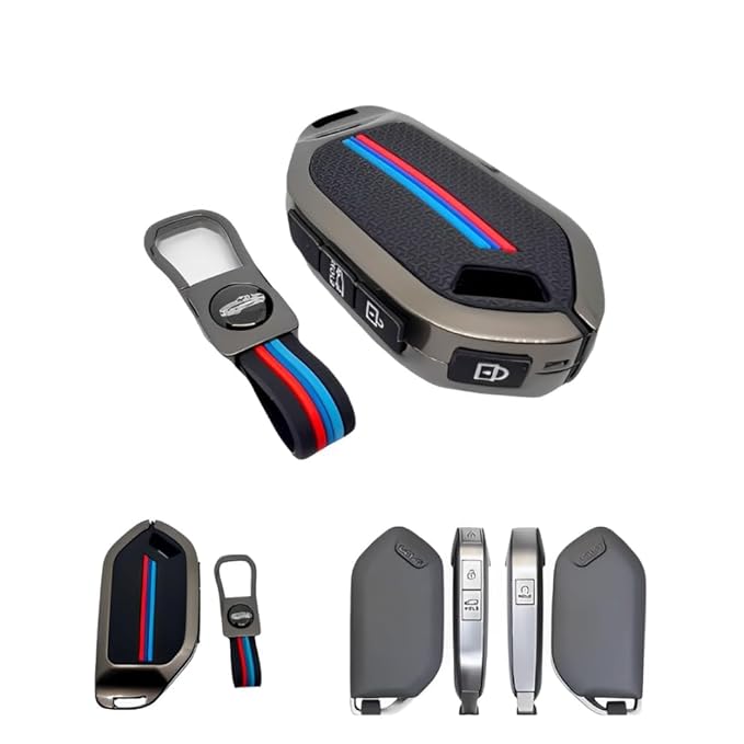 CarDost metal alloy key cover for Kia Syros 4-button smart key