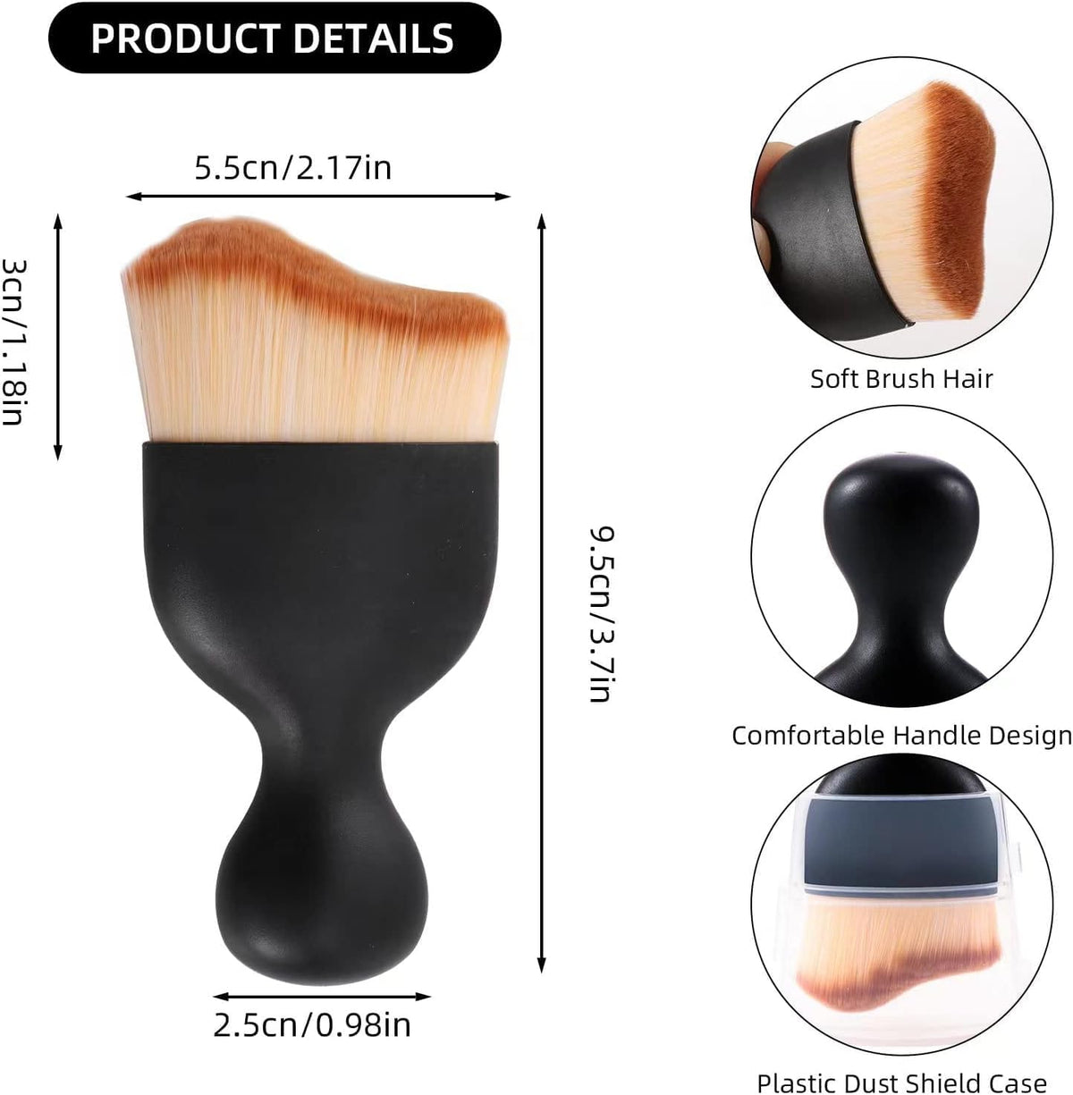 Soft bristle car interior detailing dust brush
