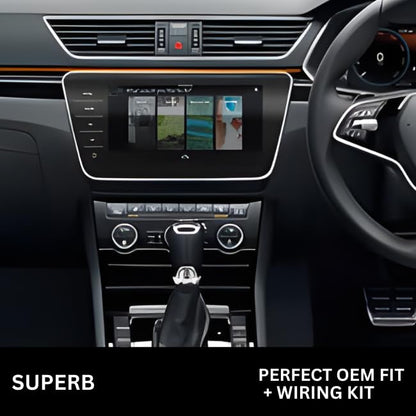 CarDost 10 Inch Android frame for Skoda Superb, black