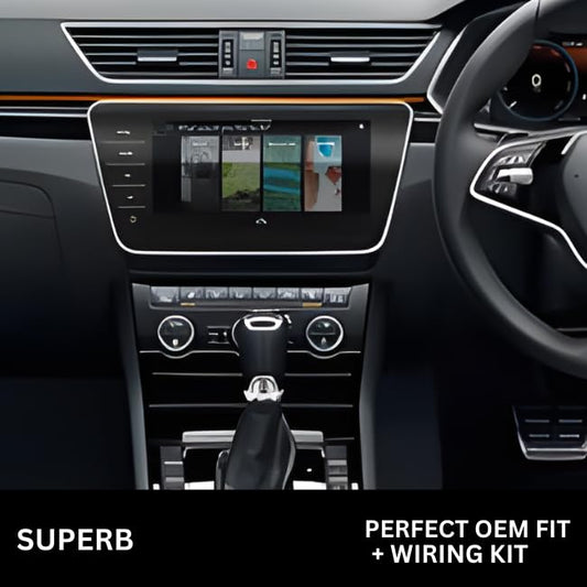 CarDost 10 Inch Android frame for Skoda Superb, black