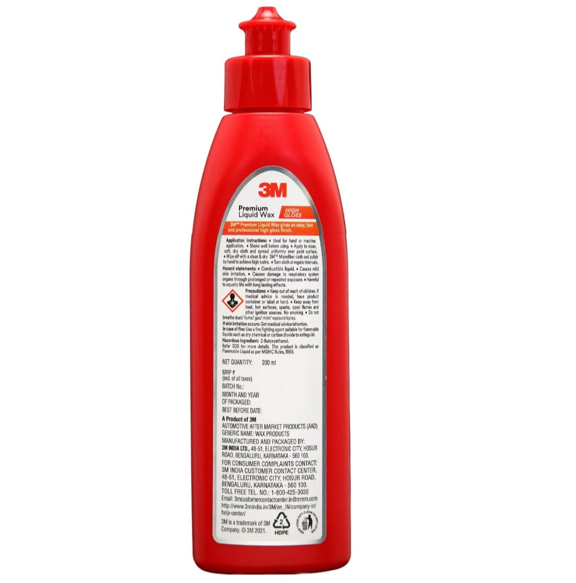 3M Premium Liquid Wax bottle, 200ml