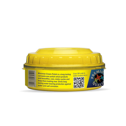 Motomax bike and car cream polish tin, 230g, with sponge