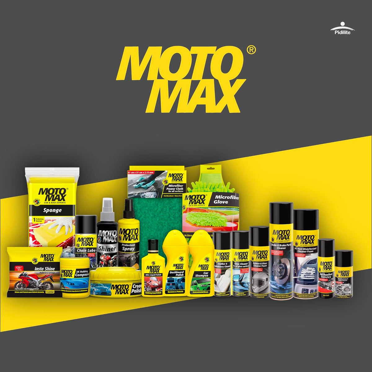 Motomax bike and car cream polish tin, 230g, with sponge