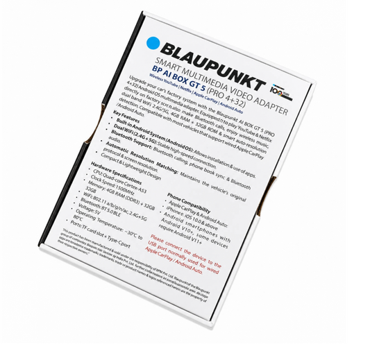 Blaupunkt BP AI Box GT 5 wireless CarPlay and Android Auto adapter
