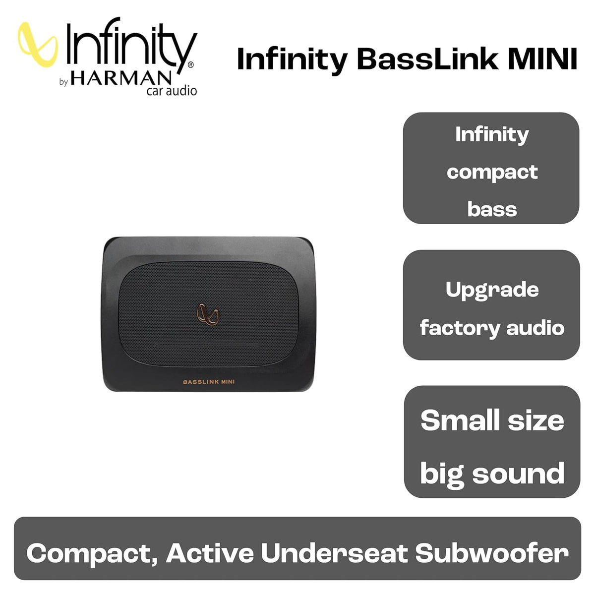 Infinity BassLink Mini active underseat car subwoofer