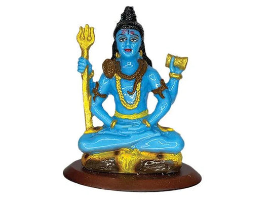 Blue Lord Shiva (Bholenath) idol for car dashboard