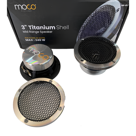 MOCO 3 inch titanium shell mid-range car speaker pair