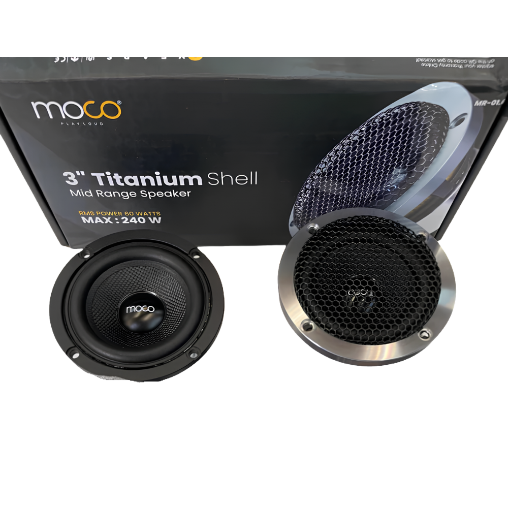 MOCO 3 inch titanium shell mid-range car speaker pair
