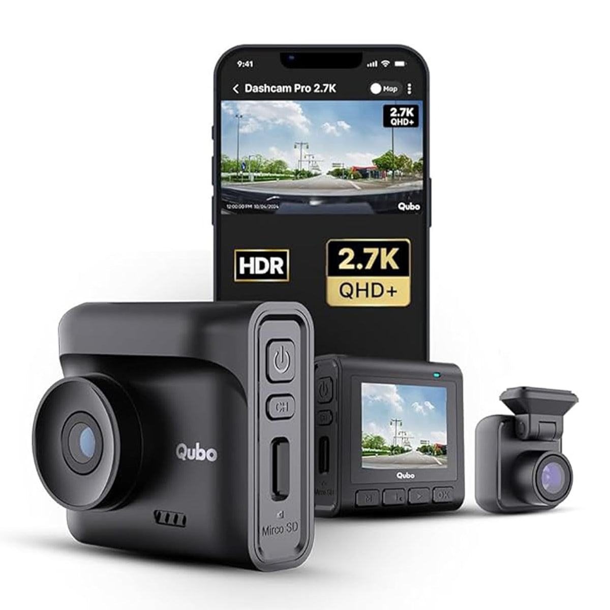 Qubo Dashcam Pro 2.7K dual channel dashcam