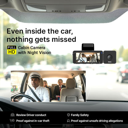 Qubo Dashcam Trio 3-channel front, rear and cabin dashcam