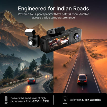 Qubo Dashcam Trio 3-channel front, rear and cabin dashcam