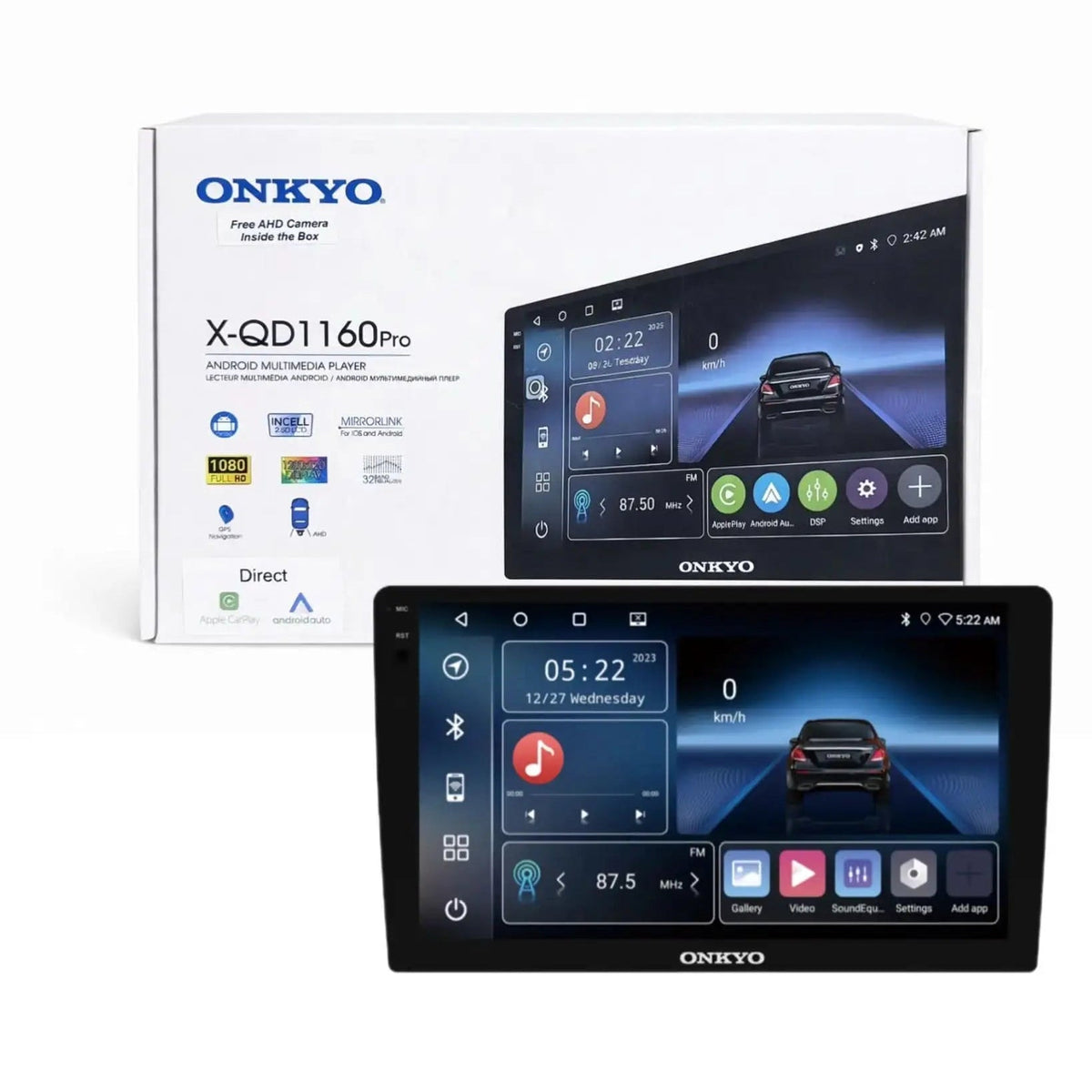 Onkyo X-QD1160 PRO Android car stereo with AHD camera