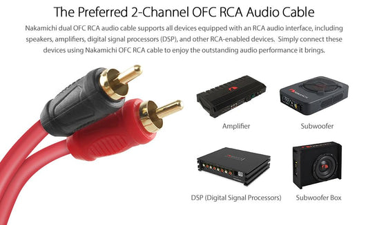 Nakamichi 2-male to 2-male OFC RCA audio cable