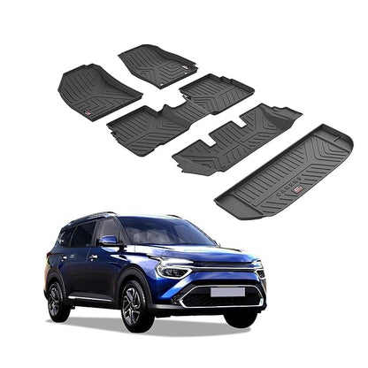 GFX black floor and trunk mat set for Kia Carens Clavis EV