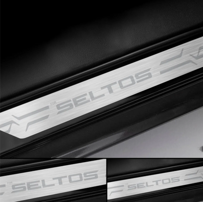 Galio stainless steel door sill guard for Kia Seltos (2019 Onwards), set of 4