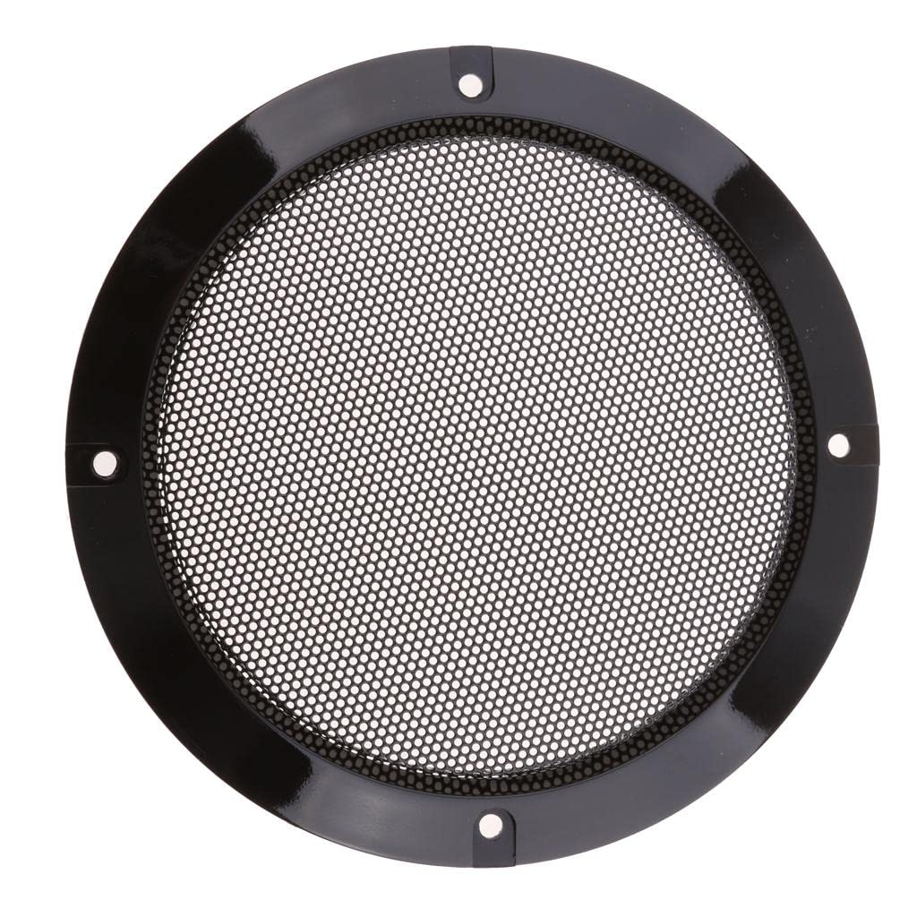 6.5 inch black speaker grill cover with mounting case, pair