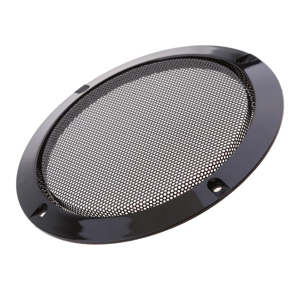 6.5 inch black speaker grill cover with mounting case, pair