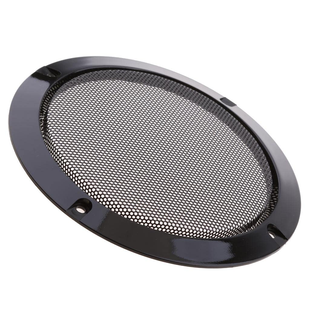 6.5 inch black speaker grill cover with mounting case, pair