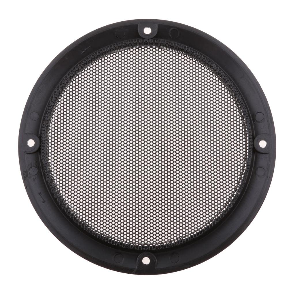 6.5 inch black speaker grill cover with mounting case, pair