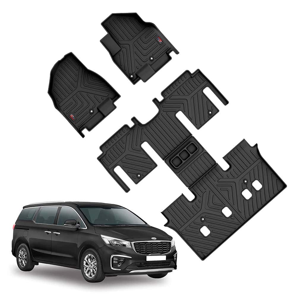 GFX black car floor mats for Kia Carnival (2020 Onwards)