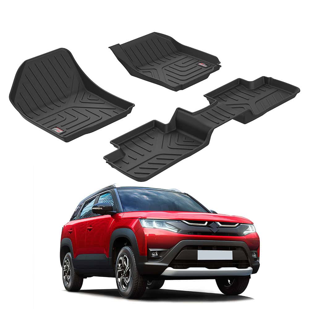 GFX black car floor mats for Maruti Suzuki Brezza (2022 Onwards)