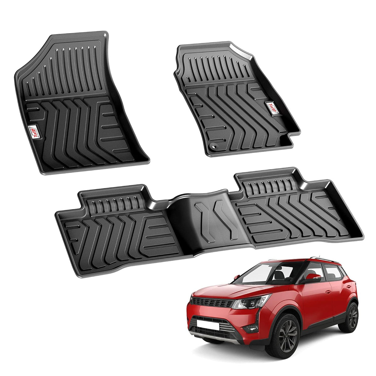 GFX black car floor mats for Mahindra XUV300 (2019 Onwards)