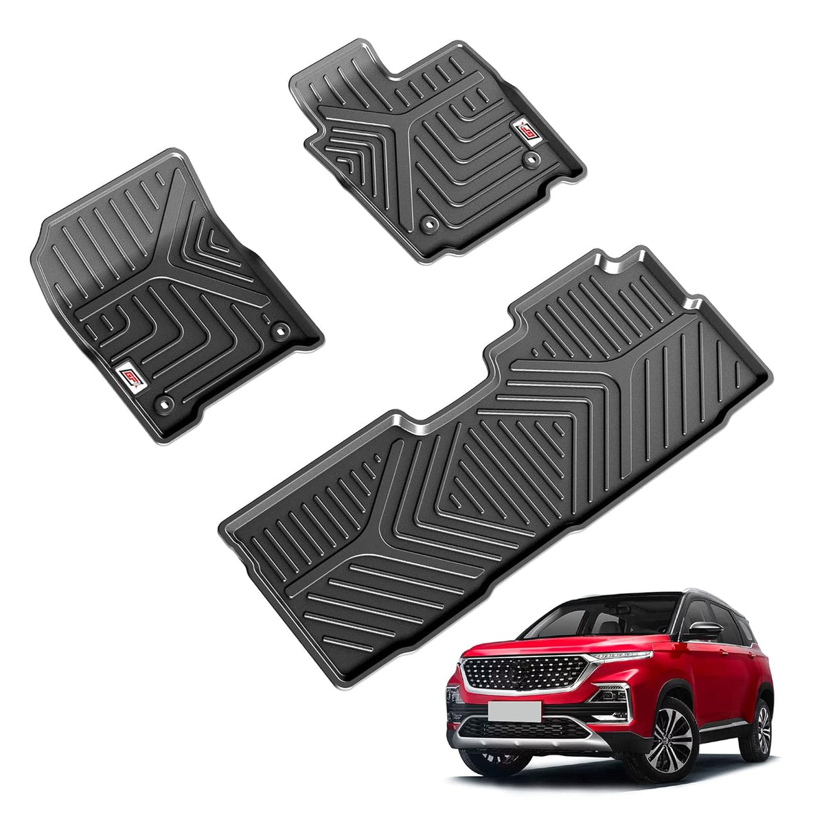 GFX black car floor mats for MG Hector (2019 Onwards)