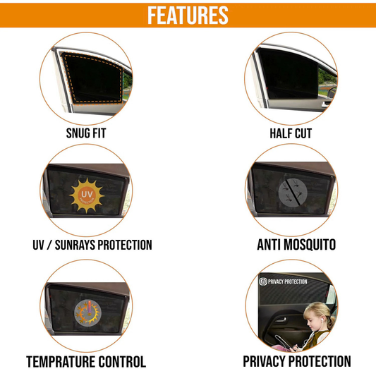 CarDost custom-fit car window sunshade set for Hyundai Grand i10 Nios (2020 Onwards)