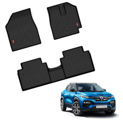 GFX waterproof anti-slip car floor mats for Renault Kiger (2021 Onwards Manual), black