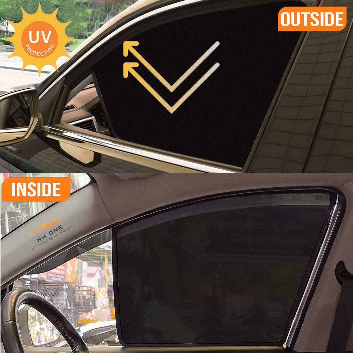 CarDost custom-fit car window sunshade set for Hyundai Creta (2015-2019)