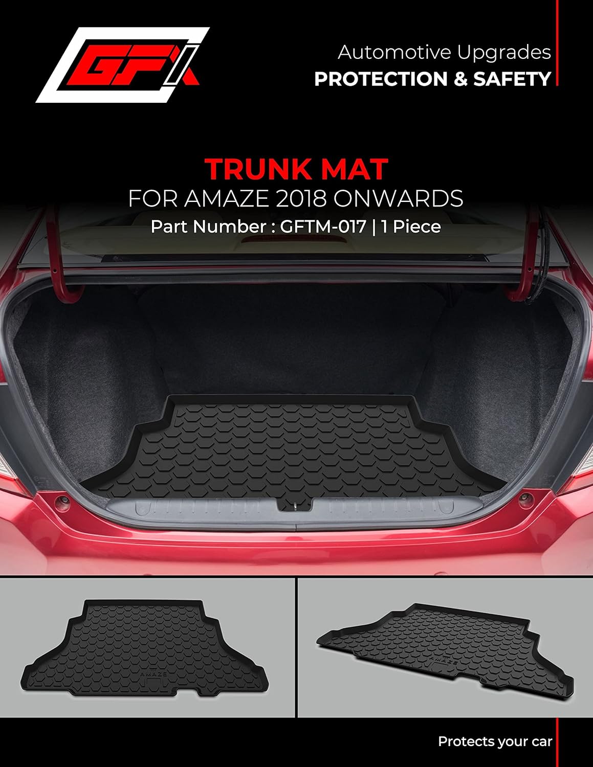 GFX waterproof trunk boot mat for Honda Amaze (2018 Onwards)