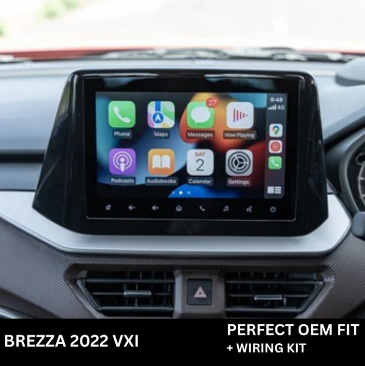 CarDost 9 inch glossy Android stereo frame for Maruti Brezza 2022 facelift