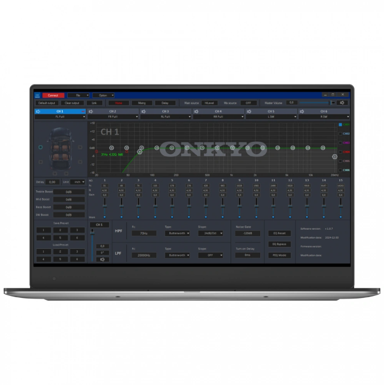 Onkyo R-MS10 6-channel DSP car amplifier