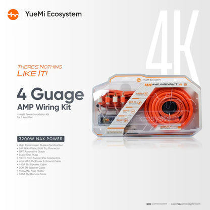 YueMi 4 gauge car amplifier wiring installation kit