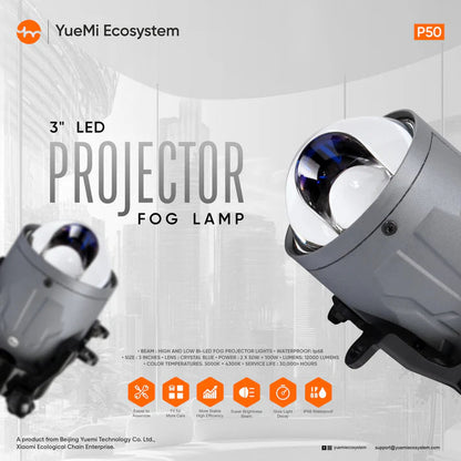 YueMi P50 3-LED projector fog lamp for cars