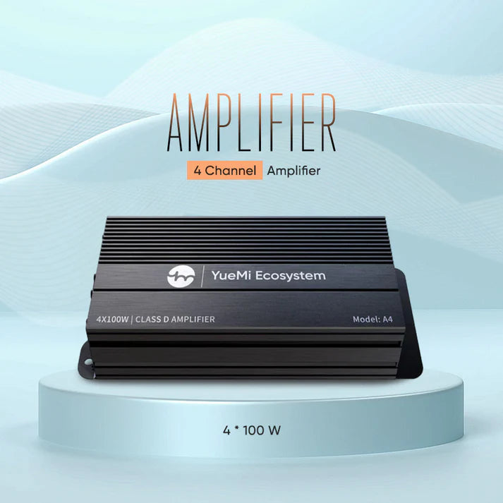 YueMi A4 4-channel Class D car amplifier, 4x100W