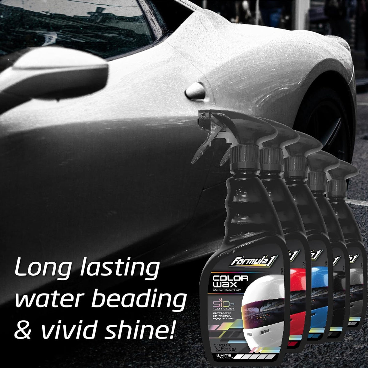 Formula 1 ceramic color spray wax bottle for white cars, 680 ml