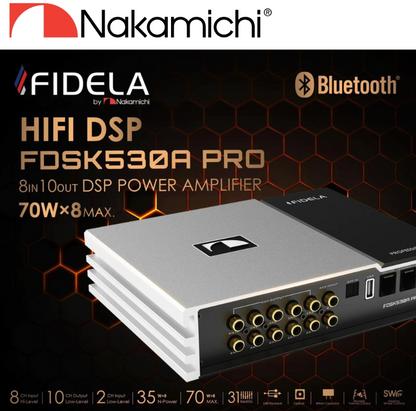 Nakamichi FDSK530A PRO DSP car power amplifier, 8-in/10-out