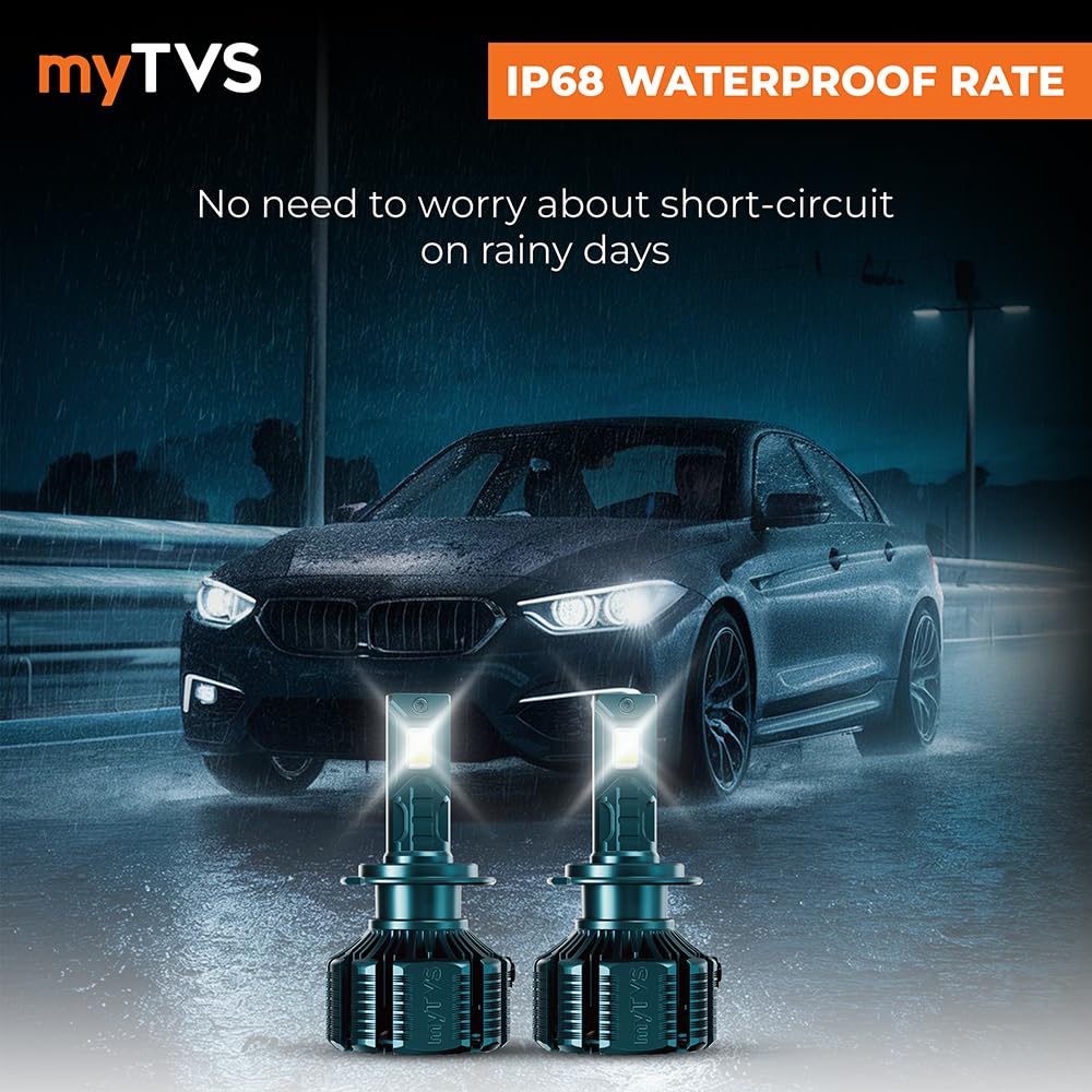 myTVS 200W LED headlight bulb, 9005 / HB3 fitment, 6000K cool white
