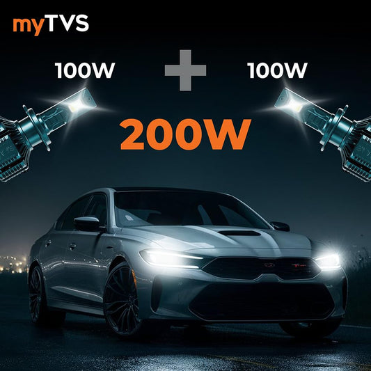myTVS 200W LED headlight bulb, H1 fitment, 6000K cool white