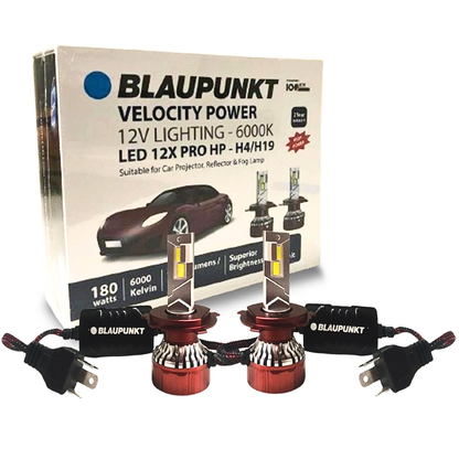 Blaupunkt 12X Pro HP LED headlight bulb, H4 / H19 fitment, 180W