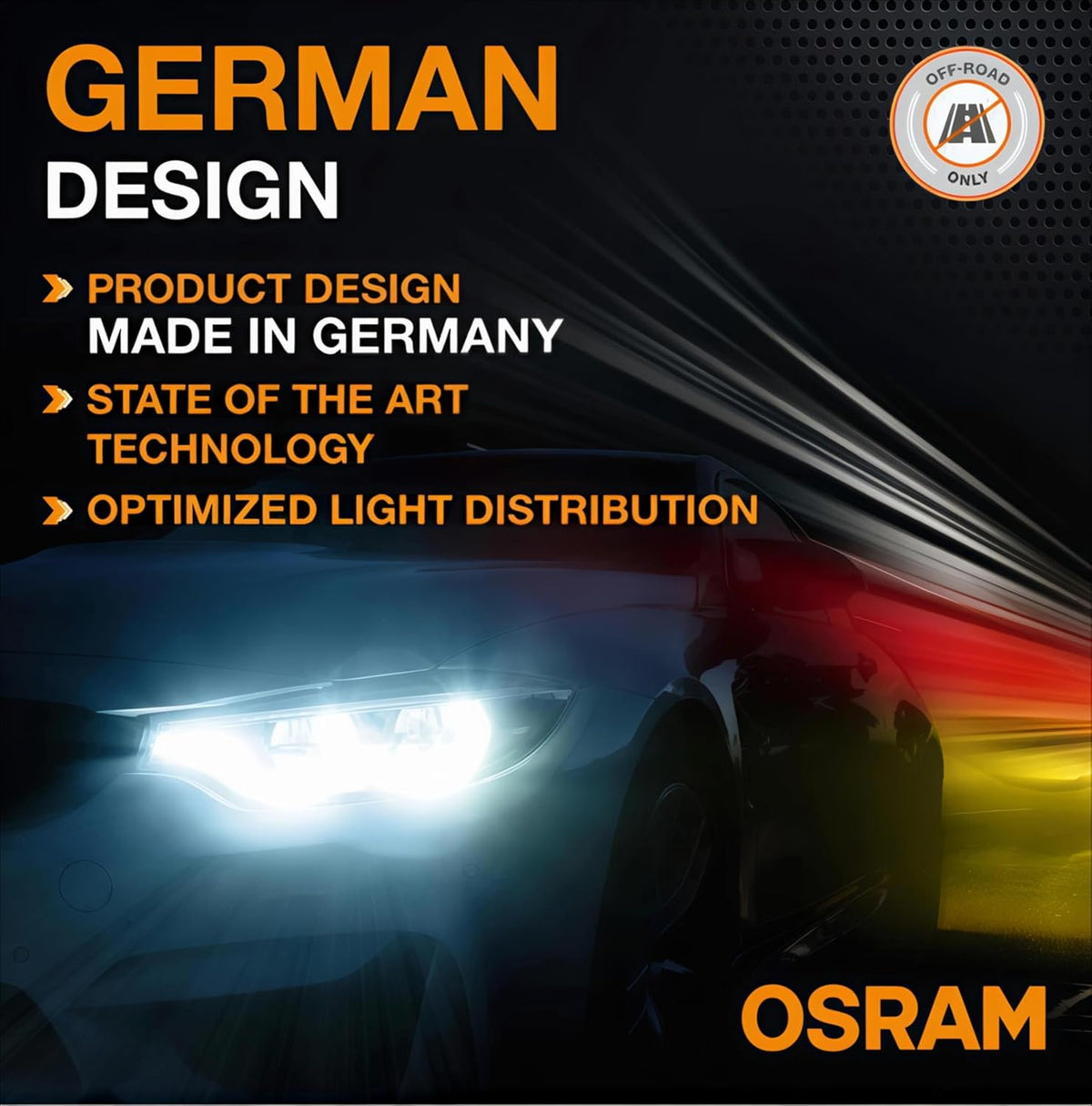 OSRAM 80W LED car headlight bulb, H7 / H18 fitment, 6000K cool white