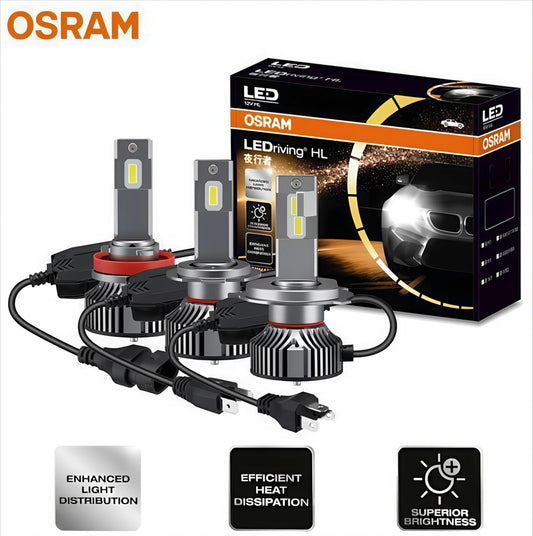 OSRAM 80W LED car headlight bulb, H1 fitment, 6000K cool white