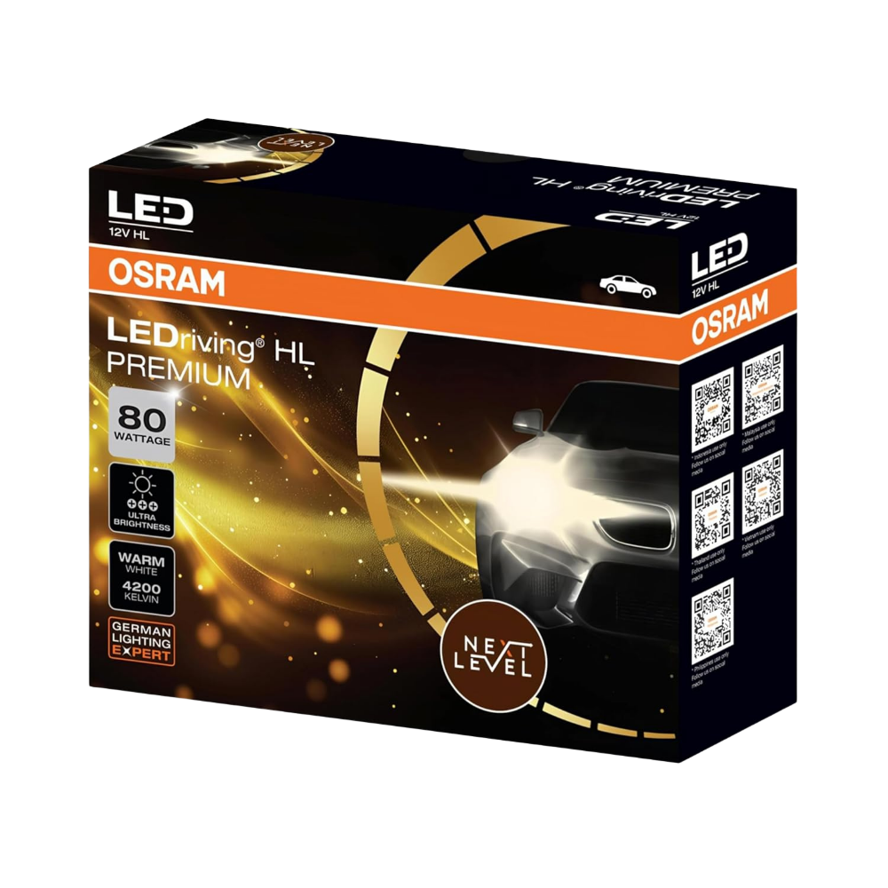 OSRAM 80W LED car headlight bulb, H4 / H19 fitment, 6000K cool white