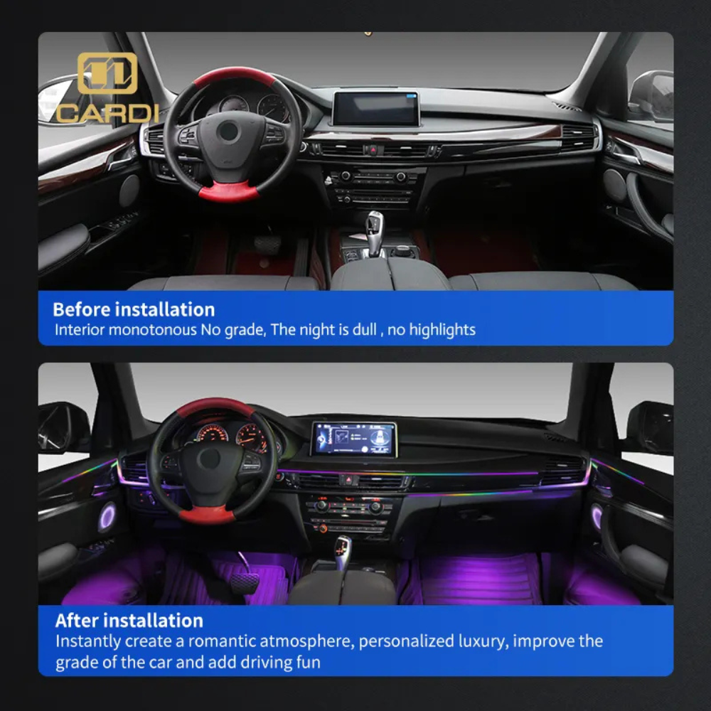 CARDI K4 interior ambient lighting kit, 14-in-1, universal fit